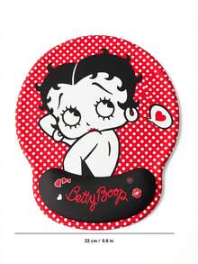 Betty Boop x SHEIN Miss Betty卡通护腕鼠标垫，经典复古红黑白波点款，防滑舒适办公游戏桌垫 - 查看 5