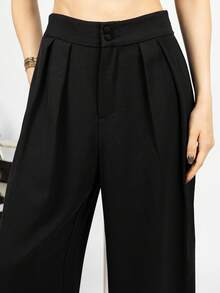 PRISCILA ESCOTO PRISCILA ESCOTO Summer High-Waisted Pants Multi-Piece Set, Wide Leg Pants High Waist Fold Pleated Wide Leg Pants, Pants, Loose Fit, Long Pants - Apricot - View 3