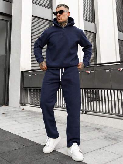 Artur Kramer 2件套男士休闲运动连帽运动服套装，秋冬