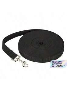 1PC Extra Long Pet Leash, Polyester Dog Training Leash, 5.9-50 Feet, For Obedience, Play, Camping And Backyard Exercise - Suitable For All Dog Breeds - Allows Dogs More Activity Range - Black - View 1