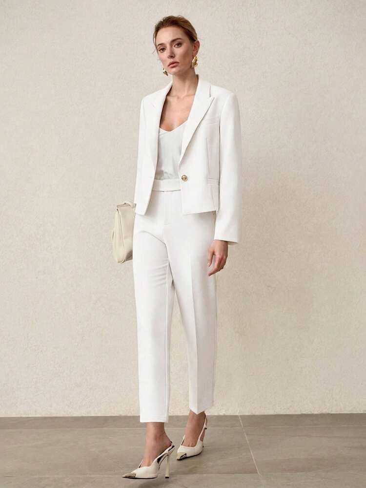 MINIMALIST COMMUTER SLIM FIT ANKLE SUIT PANTS, SPRING/SUMMER