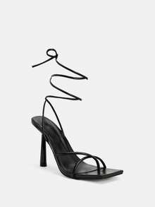 Glitzique Fashionable And Elegant Women's Strap High Heel Sandals - Black - View 2