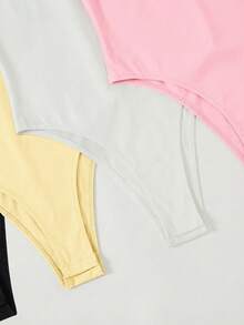 SHEIN BASICS 4件套休闲纯色针织连体衣（女款） - 彩色 - 查看 8