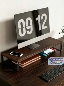 1 buah Stand Monitor Peninggi Tinggi, Stand Monitor Laptop, Stand Monitor Meja Komputer Kayu dengan Fungsi Penyimpanan, Stand Peninggi Meja yang Cocok untuk Rumah dan Kantor, Stand Laptop. Perlengkapan Kantor dan Produk Pengorganisasian - MultiWarna - View 1