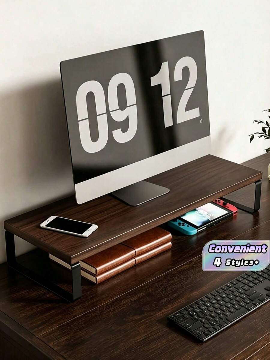1 buah Stand Monitor Peninggi Tinggi, Stand Monitor Laptop, Stand Monitor Meja Komputer Kayu dengan Fungsi Penyimpanan, Stand Peninggi Meja yang Cocok untuk Rumah dan Kantor, Stand Laptop. Perlengkapan Kantor dan Produk Pengorganisasian - MultiWarna - View 1