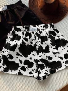 Comfortcana Quần short cỡ lớn dáng rộng in họa tiết bò sữa dành cho lễ hội âm nhạc mùa hè. - Nhiều màu - Xem 7