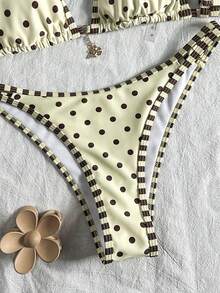 Swim Mod Women's Random Print Bikini Set With Adjustable Shoulder Straps And Metal Decor, Suitable For Spring/Summer - Multicolor - View 6