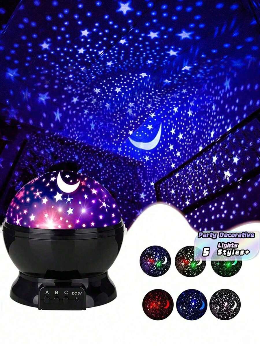 1PC Star Projector Night Light, Moon & Stars Projector Lamp, 360 Degree Rotation, Cosmos Starry Projector Table Lamp For Bedroom Party Decoration Birthday Gift