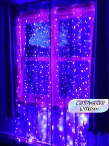USB Curtain Fairy Lights - Remote Control, 8 Modes, Water-Resistant, Multi-Color Options For Engagement & Festive Decor Lights, Home Decor Room Decor - الأرجواني - مشاهدة 2