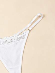 Quần lót dây ren nữ G-String - trắng - Xem 4