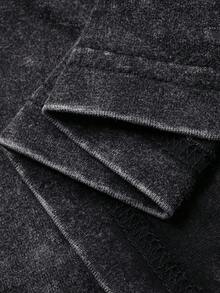 DAZY Áo thun nữ tay ngắn cổ tròn phong cách đường phố thường ngày - Xám - Xem 10