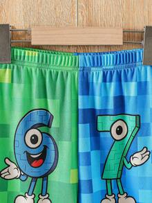 Tween Boys Pajamas 2pcs Set, Colorful Video Game Print Short Sleeve Top And Tight Pants, Sleepwear - Multicolor - View 4