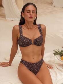 Bonvoyette Summer Bestselling Polka Dot Pattern Design Fashionable Beach Bikini Set For Girls - Multicolor - View 4