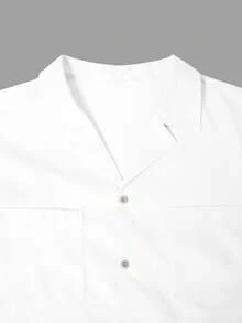 Manfinity Homme 男士纯色短袖单排扣口袋衬衫和短裤休闲套装 - 彩色 - 查看 5