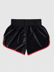 ROMWE MEN Street Life Men's Letter Print Casual Versatile Daily Wear Shorts - Black - View 2