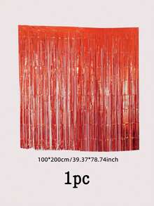 Red Aluminum Foil Fringe Curtains For Metal Photo Booth Background, Metal Wire Curtains Suitable For Wedding, Birthday, Bridal Gifts, And Bachelorette Party Decorations. - Red - View 9