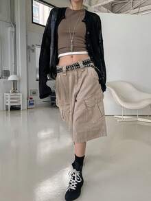DAZY 女款寬鬆版型純色長袖薄針織開襟衫，休閒度假風，適合夏季校園穿搭 - 黑色 - 查看 5