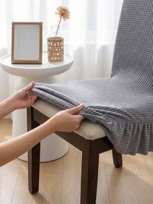 1 bộ bọc ghế ăn đa năng bằng vải jacquard, có chun co giãn, chống bụi, chống trầy xước, bao gồm cả tựa lưng và chân ghế. - Màu xám đen - Xem 3
