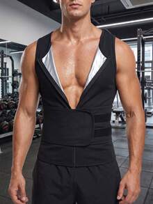 Gym Rark بدلة سونا رجالية متعددة الاستخدامات 4 في 1، سترة مدربة للخصر، خزان ضغط مع سحاب، تصميم ضيق للتشكيل، مناسبة لتدريب الخصر في الربيع - فضي - مشاهدة 5