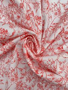 SHEIN Maternity Floral Print V-Neck Cap Sleeve Elegant Maternity Dress For Vacation Photoshoot Summer - Red - View 10