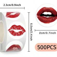 500 pegatinas de labios, 10 diseños de pegatinas con estampado de insectos, adecuadas para fiestas, paredes, scrapbooking, sobres, tarjetas de cumpleaños y tarjetas festivas - Multicolor - Ver 6