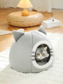 PETSIN 1 PC Cat Bed Kitten Bed, Washable Cat Beds For Indoor Cats, Super Soft Pet House For Puppy And Kitten With Anti-Slip Bottom - Grey - View 13