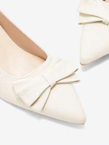Eladyva Giày sandal quai ngang thanh lịch kiểu Pháp cổ điển, sandal nơ thời trang mùa xuân/hè, giày cao gót mũi nhọn sành điệu mới về, sandal nơ công sở nhẹ nhàng, sandal đa năng mùa hè mới phù hợp với váy. - Màu be - Xem 8