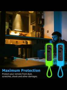 2/3/5 Packs Remote Controls Cover For Alexa Voice Remote L5B83H L5B83G P4C6EN H69A73 E4GE9R (NOT For Insignia / / Pioneer / Fire TV Remote) Sleeve Glow In The Dark With Lanyard. - Blue + green + pink + purple + orange) - View 5
