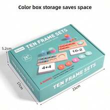 Montessori Math Manipulatives Wooden Learning Number And Counting Games Ten Frame Set For Elementary Classroom & Kindergarten - Multicolor - View 5