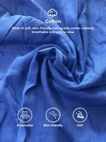 Dayvera Nuevo vestido casual de mujer de línea A de unicolor - azul real - Ver 8
