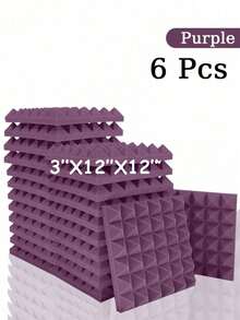 SHEIN 金字塔吸音泡沫 6-48 块 12 英寸 X 12 英寸 X 3 英寸 / 12 英寸 X 12 英寸 X 2 英寸 / 12 英寸 X 12 英寸 X 1.18 英寸 吸音板 8 色高密度声学处理泡沫 工作室隔音海绵垫 家居装修 - 彩色 - 查看 17