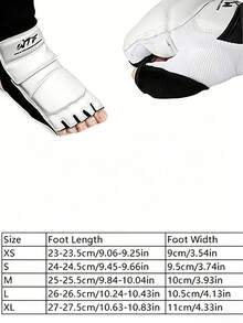 2PCS Breathable Shock Absorption Taekwondo Hand Gloves And Foot Guards For Training Competition Fighting Protective Gear - Black and White - View 3