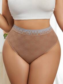 SHEIN 1 Stück nahtlose, bequeme und hautfreundliche Damen Slip in Große Größen - Kaffeebraun - Übersicht 5