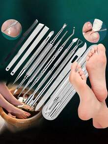 10-In-1 Pedicure Kit With Foot Files, Mother's Day Gifts, Gifts For Women, Gifts For Wife, And Rasp - Perfect For Removing Hard Dead Skin And Exfoliating Feet - Portable Storage Box Included, Travel Kit - multicolor - View 6