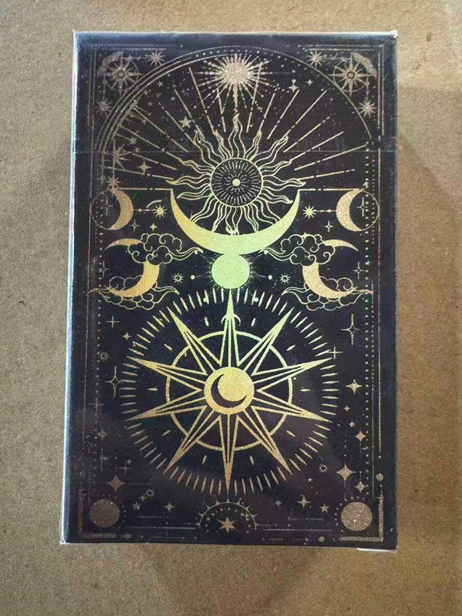 Tarot Cards Beginner's Learning Guide, Easy And Accurate Divination, Simpleand Easy To Use, Suitable For Beginners, Suitable For Family Gathering EntertainmentGames, Game Gifts, Card Games, Party Board Games, Couple And Friends InteractiveMini-Games - Sun God Gold Foil Tarot Cards - View 1