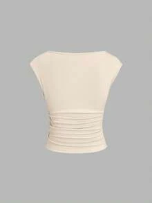 Sweetra 3pcs/Set Sexy Backless Breathable Moisture-Wicking Fitted Short Sleeve Top/T-Shirt For Women - Multicolor - View 4