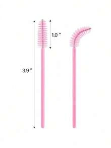 1/10/50/100/200/250/500Pcs Disposable Pink Eyelash Brushes Mascara Wands Lash Eyebrow Spoolies Mini Makeup Applicators - Pink - View 14