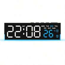 Multifunctional Atmosphere Lamp Alarm Clock, Minimalist Electronic Clock With LED Digital Display, Bedside Clock With Week, Temperature, 3 Brightness Levels, AC Powered & Battery Operated - USB or other DC connection - View 10