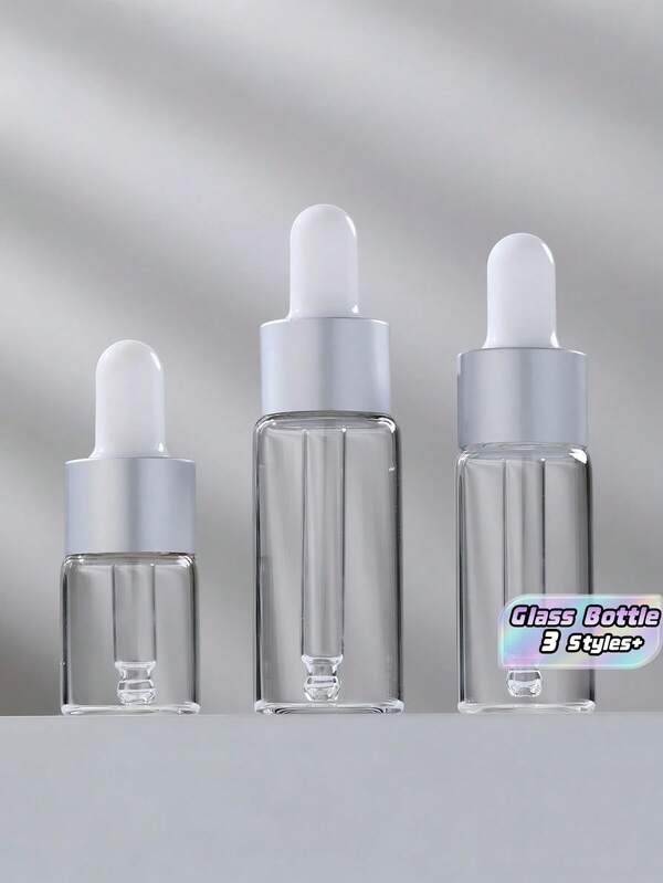 5 ml, 10 ml, 15 ml Mat Gümüş Kapaklı Cam Damlalıklı Şişeler, Uçucu Yağ, Kozmetik Sıvı Numuneleri, Seyahat, Banyo, Makyaj Masası, Kendin Yap Ambalaj, Ev Dekorasyonu, Hediye İçin Boş, Yeniden Doldurulabilir Kaplar
