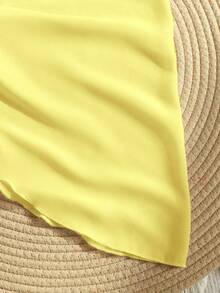 SHEIN Váy sarong đi biển trang trí sao biển kim loại cho bé gái - Màu vàng - Xem 8