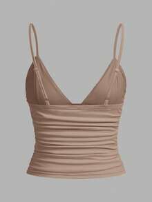 Tseoso Set di 3 canotte a fascia aderenti con arricciature in cotone al 95% nei colori nero, bianco e marrone - Abbigliamento sportivo estivo e per tutte le stagioni per sport, fitness, palestra, dormitorio, stile "soft girl", "clean girl", ritorno a scuola e abbigliamento da spiaggia - Multicolore - Visualizzare 6