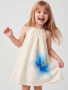 Maija Kids Maija Kids Đầm mùa hè không tay in hoa dễ thương cho bé gái - Màu vàng - Xem 1