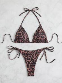 Swim Vcay Leopard Print Tankini Swimwear Set - Multicolor - View 2