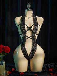 SpicyHot Black Lace Sexy Bodysuit Lingerie For Women,Adult ,Honeymoon,Hot,Date Night,Lingerie,Lace Sexy Lingerie,Lingerie Set,Sexy Outfit - Black - View 7