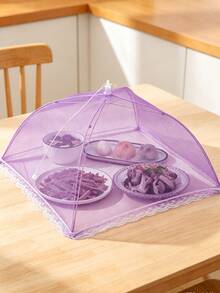 1pc Mesh Food Cover, Foldable Storage,Suitable For Family Table, Party Party, Prevent Insect Bites, Highly Attractive And High Cost Performance - Yellow - View 3