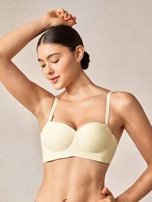 Veilyse 2pcs Wireless, Seamless, Push Up, Backless Bra, Lingerie - Multicolor - View 10