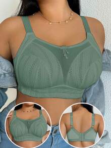 DesireSculpt Sujetador inalámbrico de talla grande - Verde militar - Ver 5