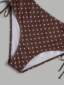 Sweetra CURVE Plus Size Polka Dot Print Swimsuit Set Vacation Beach - Multicolor - View 4