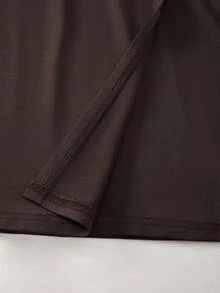 Bonvoyette Caftán de cuello en V elegante con bloques de color para primavera/verano - Marrón - Ver 6