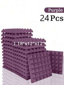 SHEIN 金字塔吸音泡沫 6-48 块 12 英寸 X 12 英寸 X 3 英寸 / 12 英寸 X 12 英寸 X 2 英寸 / 12 英寸 X 12 英寸 X 1.18 英寸 吸音板 8 色高密度声学处理泡沫 工作室隔音海绵垫 家居装修 - 彩色 - 查看 30